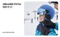 Kids Ski Helmet Set, Integrated winter Helmet with Goggles, Anti-Fog, Warm, protective Resistant, navy