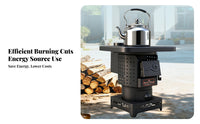 Smokeless Gasification Stove, double energy Wood Indoor Heater, Thickened hexagonal Heating Stove for Home, Multi-Scene Use