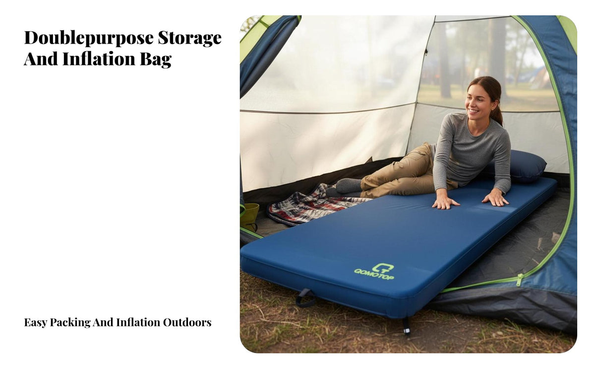 Self-Inflating Camping Mattress, Portable Thick Moisture-Resistant Pad, Outdoor Tent Mat for Hiking, Outings