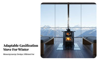 Smokeless Heating Stove, Indoor Wood Gasification Heater, Home Winter Dual-Fuel Stove, High-Temperature Resistant Cast Iron