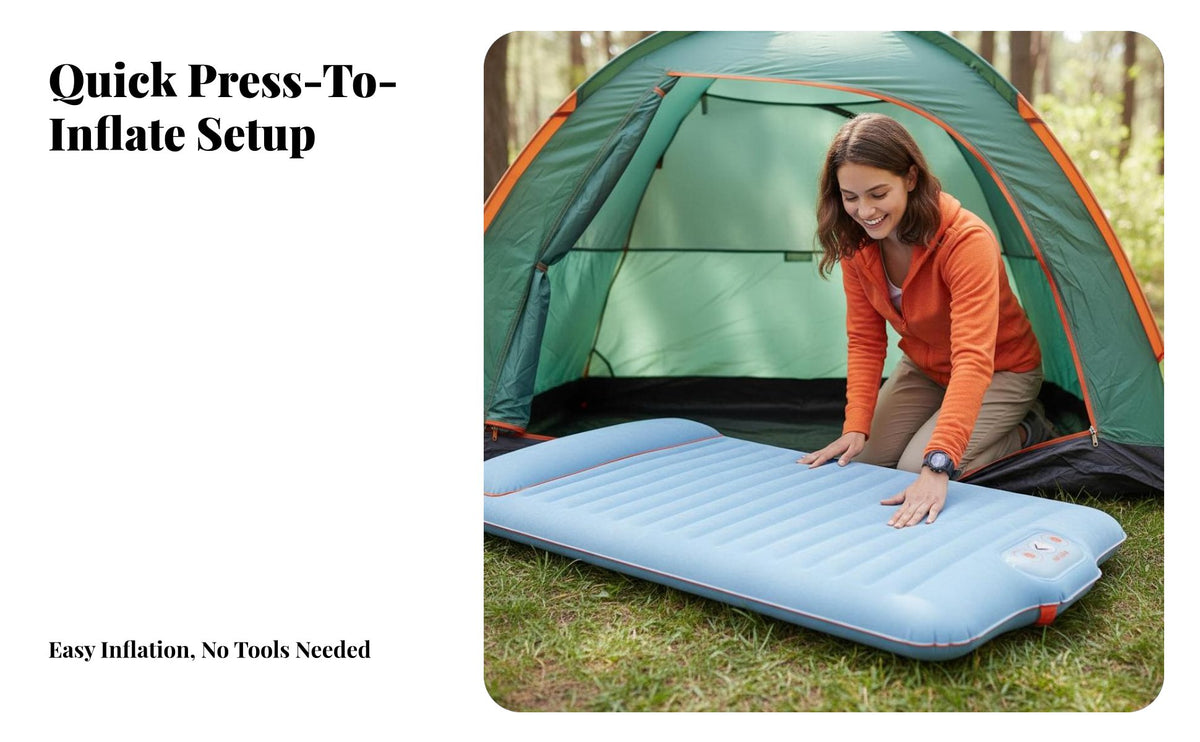 Outdoor Inflatable Bed, Portable Folding Air Mattress, Press-Type Sleeping Pad