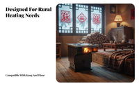 double energy Heating Stove Wood Compatible, Indoor Rural Radiator, timeless Design