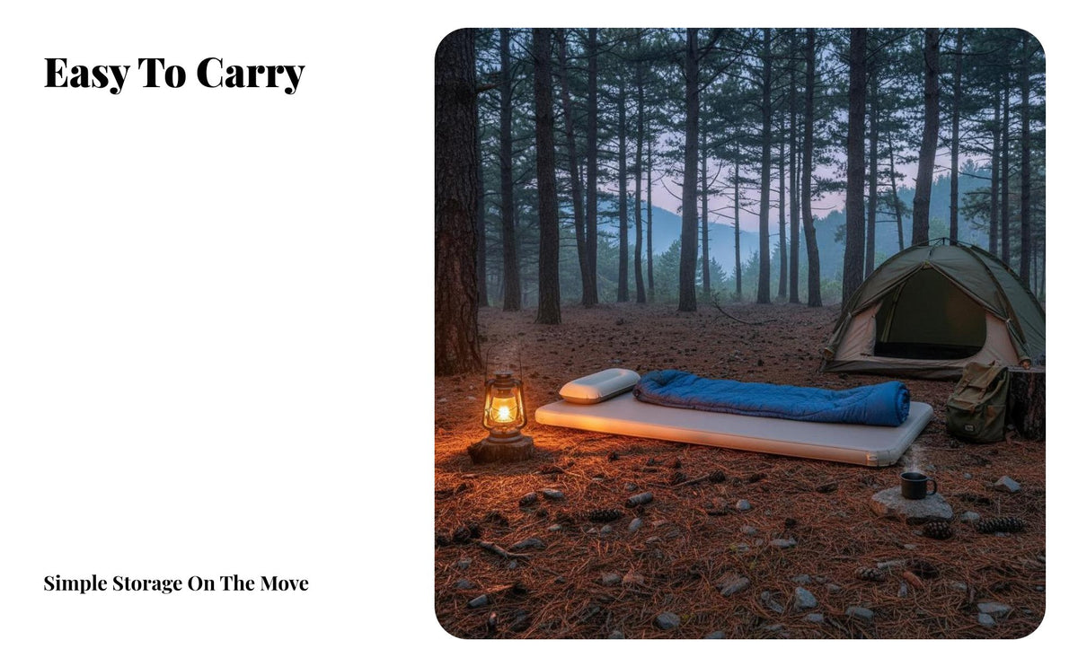 Inflatable Mattress, Outdoor Camping Air Bed, Portable Tent Mat, Brushed PVC, Double Size