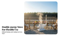 Gasification Stove, double energy Wood Smokeless Indoor Heating, Winter Rural Home Use