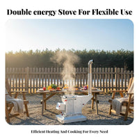 Gasification Stove, double energy Wood Smokeless Indoor Heating, Winter Rural Home Use