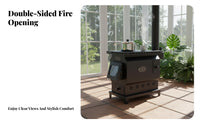Multifunctional Fireplace, Energy-Saving Stove, Double-Sided Fire View, Home Heating & Cooking Oven