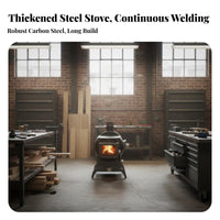 Horizontal Fireplace Stove, Multienergy Heating Stove High Temperature, Rural Indoor Use