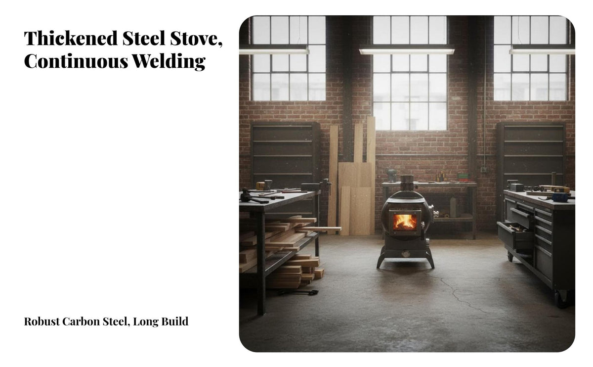 Horizontal Fireplace Stove, Multienergy Heating Stove High Temperature, Rural Indoor Use