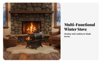 Horizontal Fireplace Stove, Multienergy Heating Stove High Temperature, Rural Indoor Use