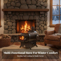 Horizontal Fireplace Stove, Multienergy Heating Stove High Temperature, Rural Indoor Use