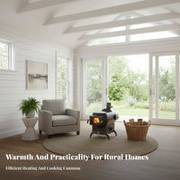 Horizontal Fireplace Stove, Multienergy Heating Stove High Temperature, Rural Indoor Use