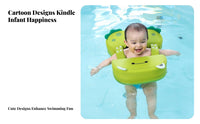 Infant Aquatic Ring, Non-Inflatable Underarm Float, Adjustable Strap, Cartoon Design, Bath Use