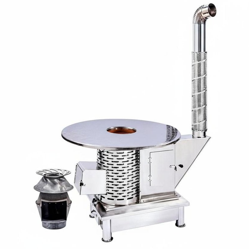 Energy-Saving Wood Gasification Stove, Thickened Stainless Steel Indoor Fireplace, Smokeless Heating for Rural Homes