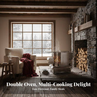 Energy-Saving Wood Gasification Stove, Thickened Stainless Steel Indoor Fireplace, Smokeless Heating for Rural Homes