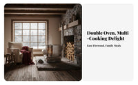 Energy-Saving Wood Gasification Stove, Thickened Stainless Steel Indoor Fireplace, Smokeless Heating for Rural Homes