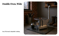 Energy-Saving Wood Gasification Stove, Thickened Stainless Steel Indoor Fireplace, Smokeless Heating for Rural Homes