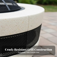 Outdoor Fire Pit Grill Table, Multi-Functional Heating & Tea Indoor Home Barbecue, Carbon Electric Combo