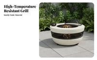 Outdoor Fire Pit Grill Table, Multi-Functional Heating & Tea Indoor Home Barbecue, Carbon Electric Combo
