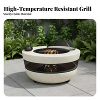 Outdoor Fire Pit Grill Table, Multi-Functional Heating & Tea Indoor Home Barbecue, Carbon Electric Combo