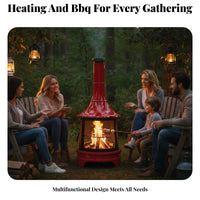 Outdoor Heater, BBQ Grill, Multifunctional Fire Stove for Patio, Garden, Camping, Home