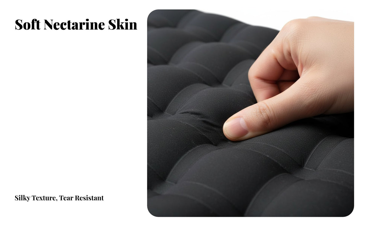 Outdoor Camping Inflatable Mattress, Moistureresistant Pad, Foldable Sleeping Mat, Single/Double, 12cm Thick, Portable