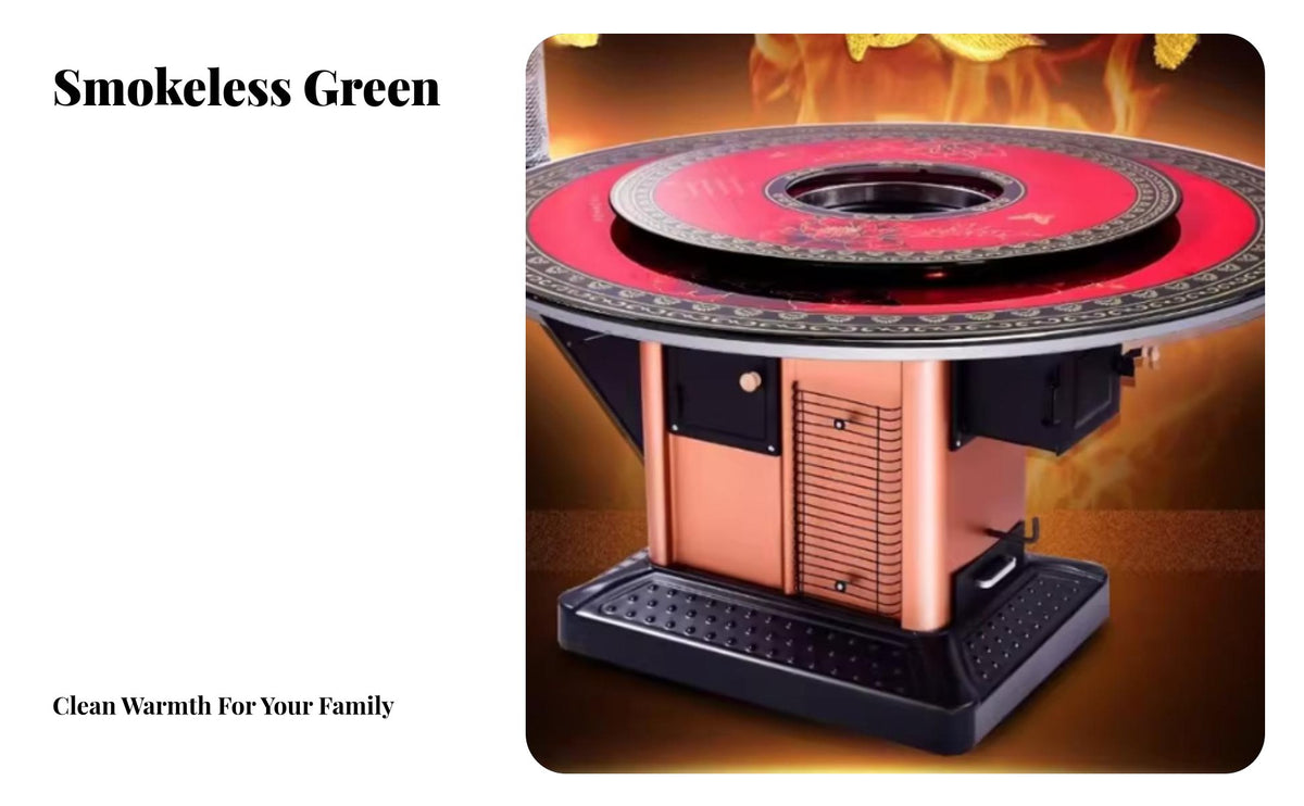 Wood Heating Table, Multifunctional Firewood Stove surface, Home Warming Dining Table, Rural Heating Solution