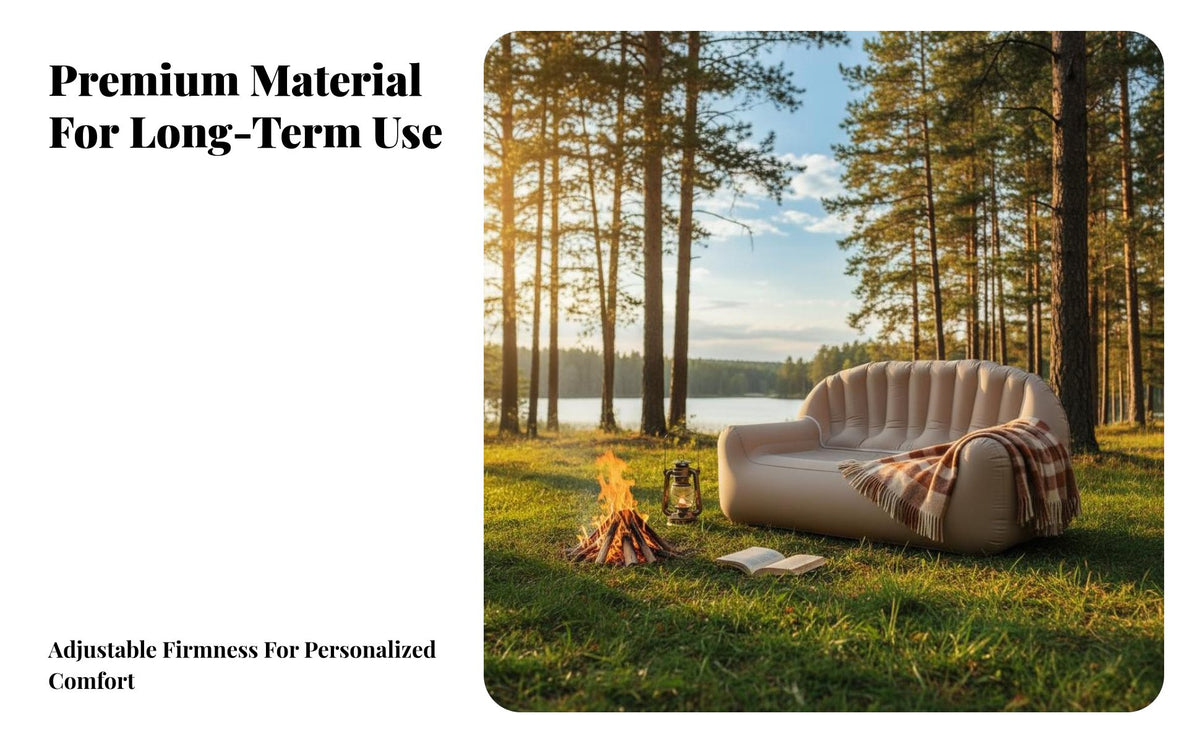 Inflatable Sofa, Double Portable Outdoor Lounger, Automatic Air Filling, Camping, event, Reclining, Sleeping