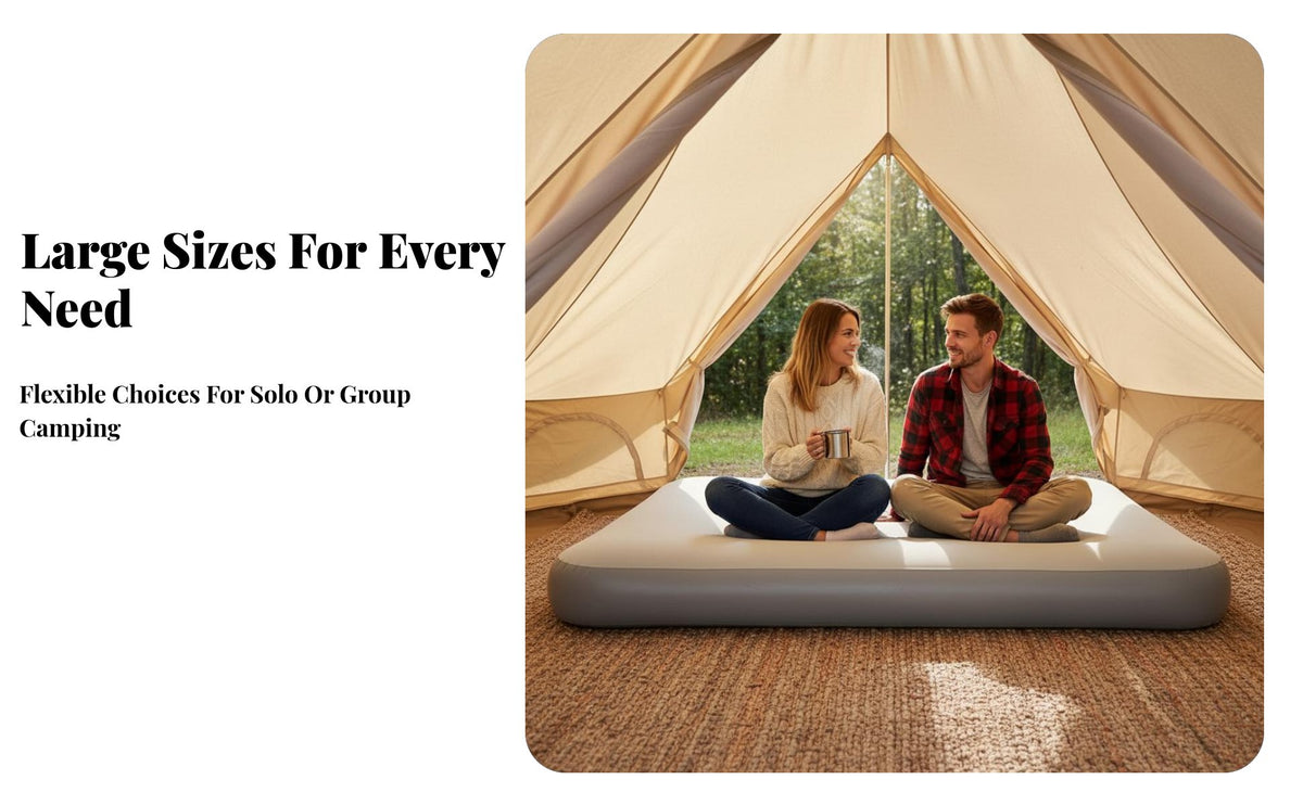 Outdoor Inflatable Mattress, Double Camping Sleeping Pad, Strong Support, Moistureresistant Mat, Adjustable Hardness