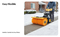 Compact Hand-Push Snow Removal Tool, Multi-Function, Gas-Powered, for Home Paths