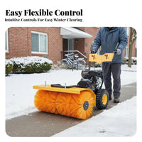 Compact Hand-Push Snow Removal Tool, Multi-Function, Gas-Powered, for Home Paths