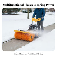 Compact Hand-Push Snow Removal Tool, Multi-Function, Gas-Powered, for Home Paths