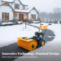 Compact Hand-Push Snow Removal Tool, Multi-Function, Gas-Powered, for Home Paths