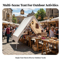 Low-Profile Triangle Tent, Outdoor Sunshade Awning, Windproof Shelter for Rooftop, Restaurant, BBQ, Camping, Courtyard, Market