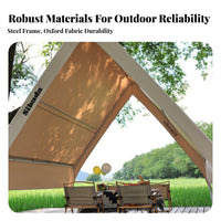 Low-Profile Triangle Tent, Outdoor Sunshade Awning, Windproof Shelter for Rooftop, Restaurant, BBQ, Camping, Courtyard, Market