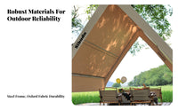 Low-Profile Triangle Tent, Outdoor Sunshade Awning, Windproof Shelter for Rooftop, Restaurant, BBQ, Camping, Courtyard, Market