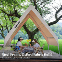 Low-Profile Triangle Tent, Outdoor Sunshade Awning, Windproof Shelter for Rooftop, Restaurant, BBQ, Camping, Courtyard, Market