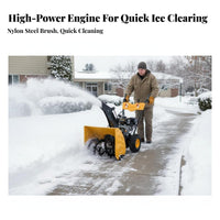 Manual Snow Plow, Push Winter Removal Tool, Outdoor Pathway Clearing Equipment
