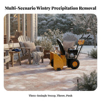 Manual Snow Plow, Push Winter Removal Tool, Outdoor Pathway Clearing Equipment