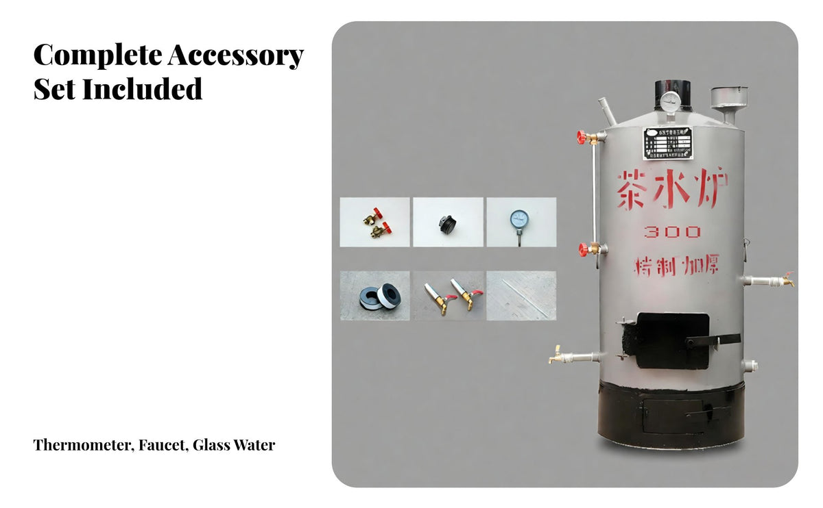 Coal and Wood Fired Large Capacity Water Boiler, Thickened Tea Boiler, Home, Construction location, Restaurant, Farm