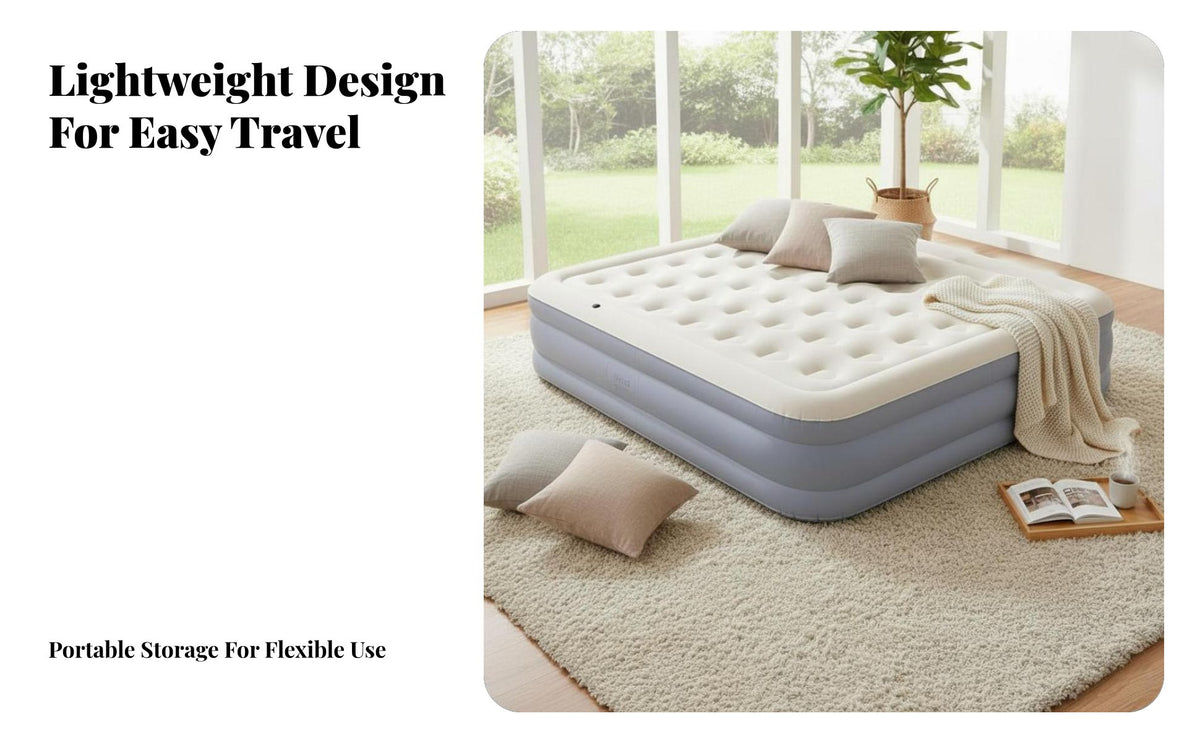 Inflatable Mattress, Dual Air Bed, Portable Sleeping Pad for Home & Outdoors, Cute Design