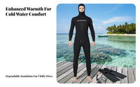 3mm Wetsuit, Two-Piece Hooded Diving Suit, Thickened Thermal Split Design, for Freediving, Snorkeling, Surfing