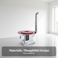 146 lb Cast Iron Gasification Stove, double energy Wood Heater, Rural Heating, Replaceable Liner