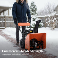 winter sweeper, small Walk-Behind winter Removal Machine, Gas Powered, Multi-Scene Use, Deep grip Tires