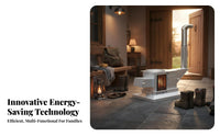 Gasification Stove, Five-Stage burning, Energy-Saving Indoor Heater, Smokeless, double energy source Wood Home Rural Use