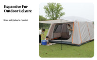 Two-Room Family Camping Tent, Rainproof Large Tent, 3-12 Person, sun protection tent for outdoor gathering, Easy Setup