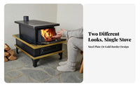 Tibetan Wood Burning Stove, Indoor Fireplace Heater, Efficient Heating for Home & Patio, Winter Use, Metal Construction