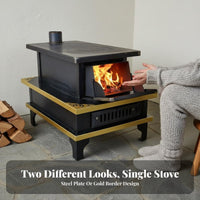 Tibetan Wood Burning Stove, Indoor Fireplace Heater, Efficient Heating for Home & Patio, Winter Use, Metal Construction