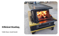 Tibetan Wood Burning Stove, Indoor Fireplace Heater, Efficient Heating for Home & Patio, Winter Use, Metal Construction