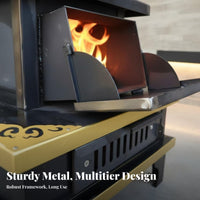 Tibetan Wood Burning Stove, Indoor Fireplace Heater, Efficient Heating for Home & Patio, Winter Use, Metal Construction