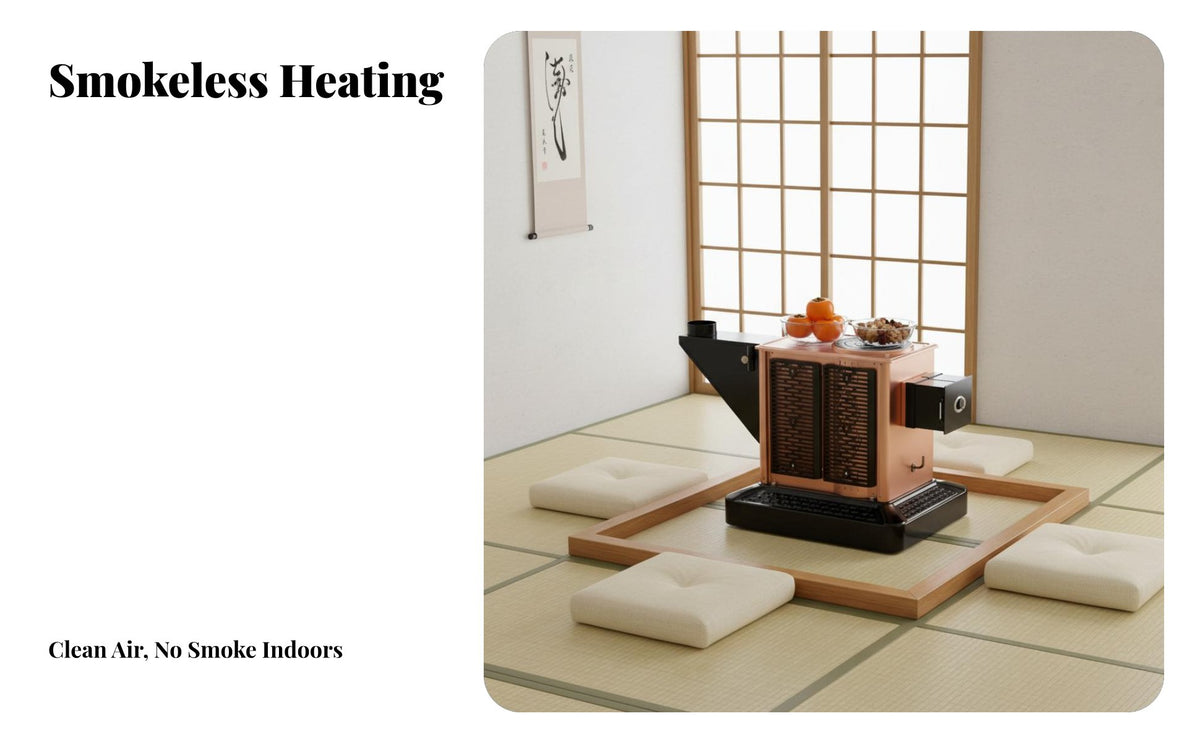 Indoor Wood Burning Stove, Multi-Functional Heating Table, Smokeless Coal Compatible, Home Use